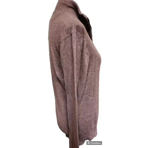 Woolrich Mens Sweater Size Small Brown 1/4 Zip - Picture 3 of 9